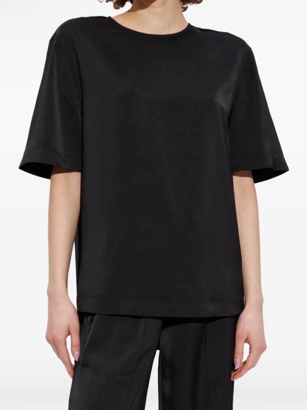 All Saints Black Short-Sleeve Blouse - Size XS